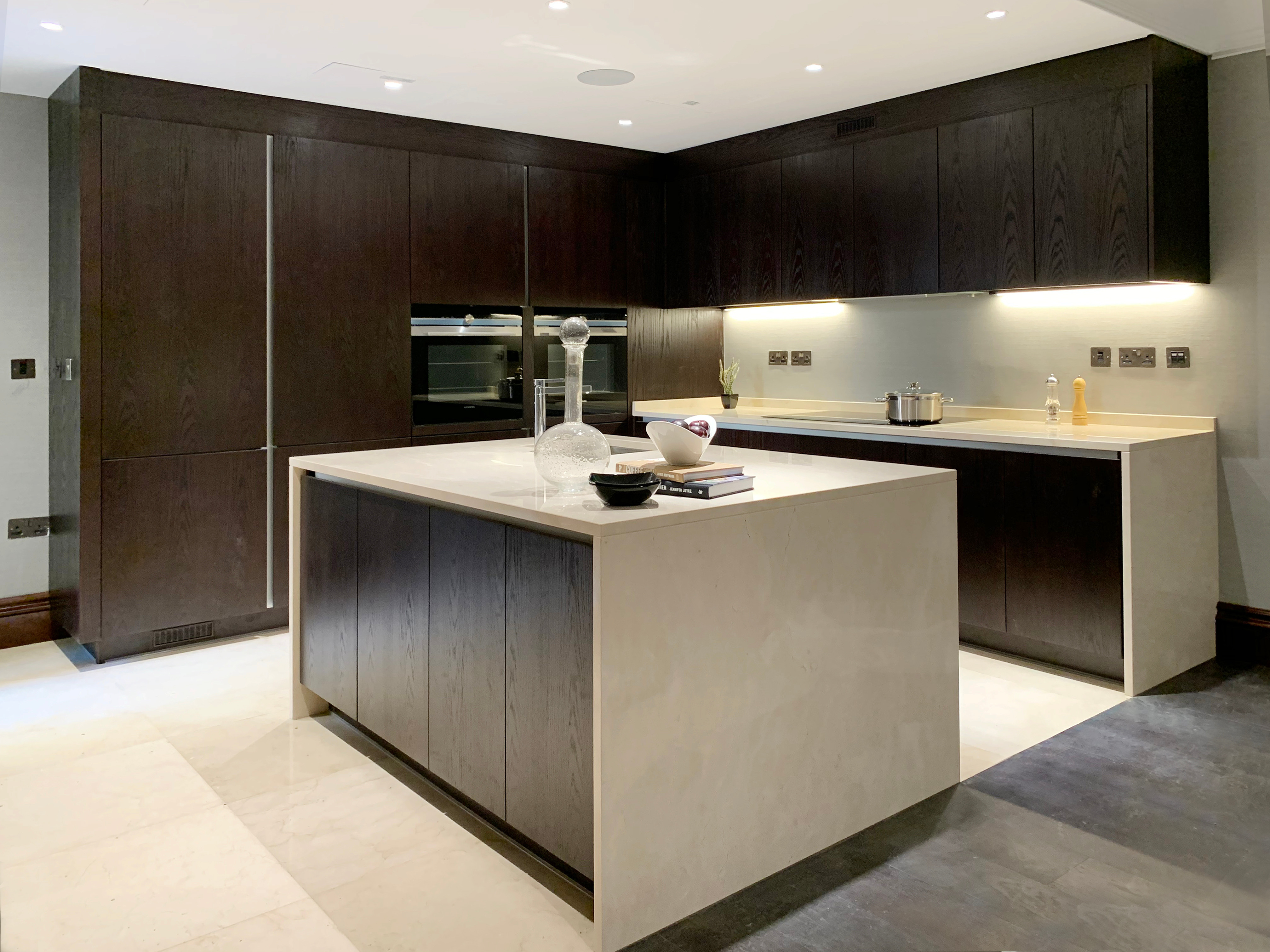Dark Brown and White Modern Kitchen